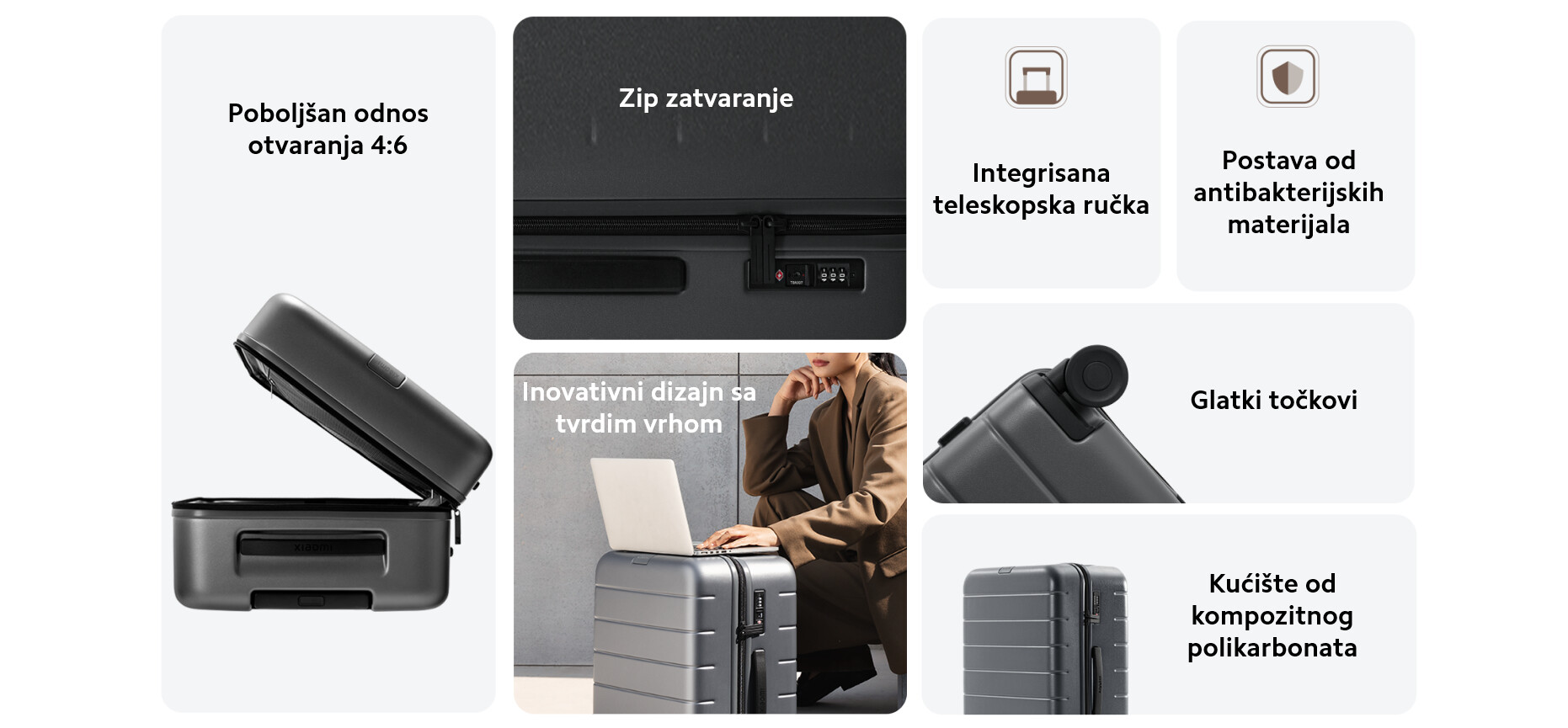 XIAOMI Luggage Classic 20 inča crni kofer