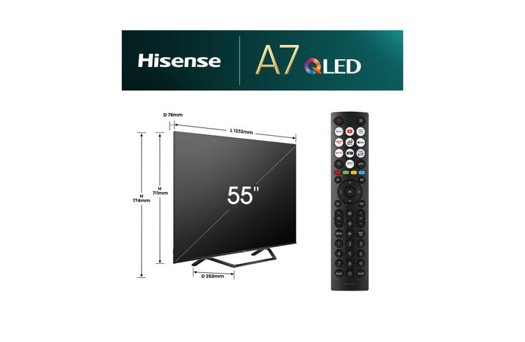 Hisense 55 inča 55A7NQ QLED 4K UHD Smart TV