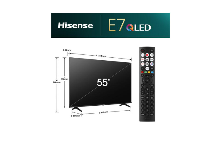 Hisense 55 inča 55E7NQ QLED 4K UHD Smart TV