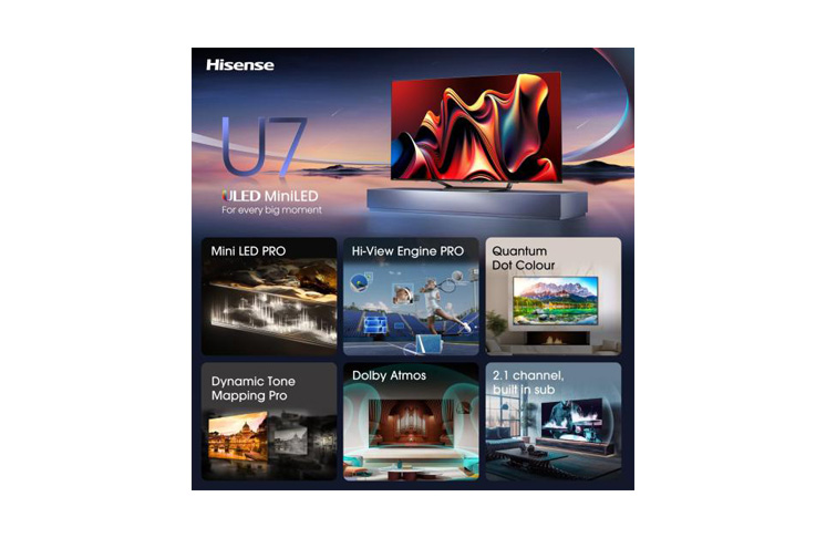 Hisense 75 inča 75U7NQ ULED Mini-LED 4K UHD Smart TV