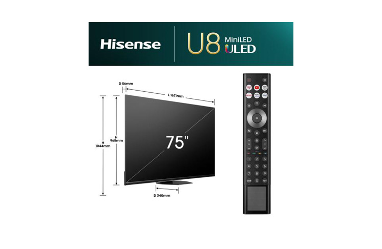 Hisense 75 inča 75U8NQ ULED Mini-LED 4K UHD Smart TV