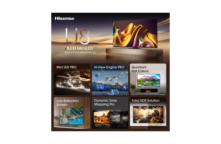 Hisense 75 inča 75U8NQ ULED Mini-LED 4K UHD Smart TV