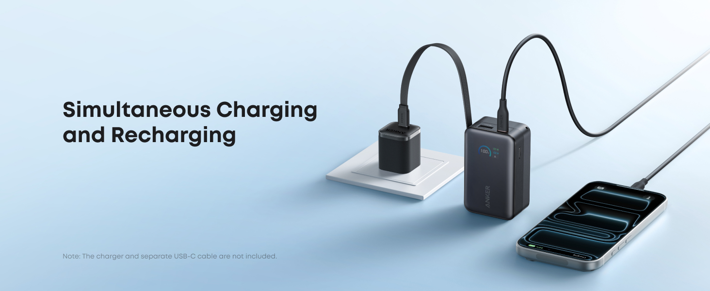 Anker Nano Power Bank 10K, 45W, Built-In Retractable USB-C Cable