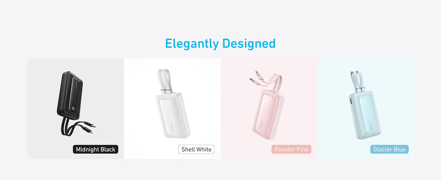 Anker Nano Power Bank 10K, 45W, Built-In Retractable USB-C Cable