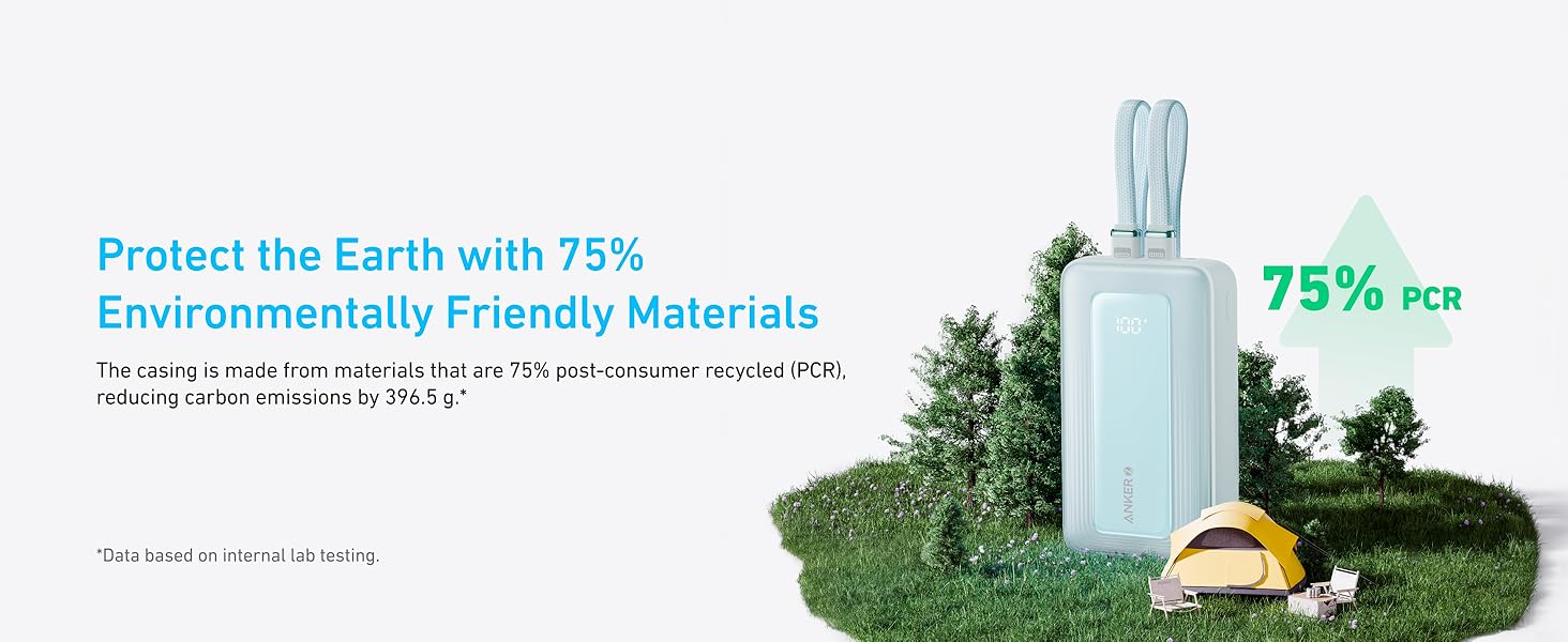 Anker Nano Power Bank 10K, 45W, Built-In Retractable USB-C Cable