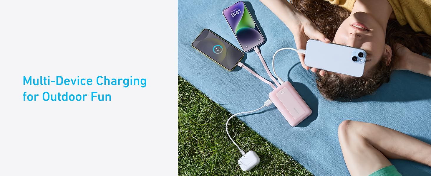 Anker Zolo Power Bank 20K, 30W, Built-In USB-C Cable