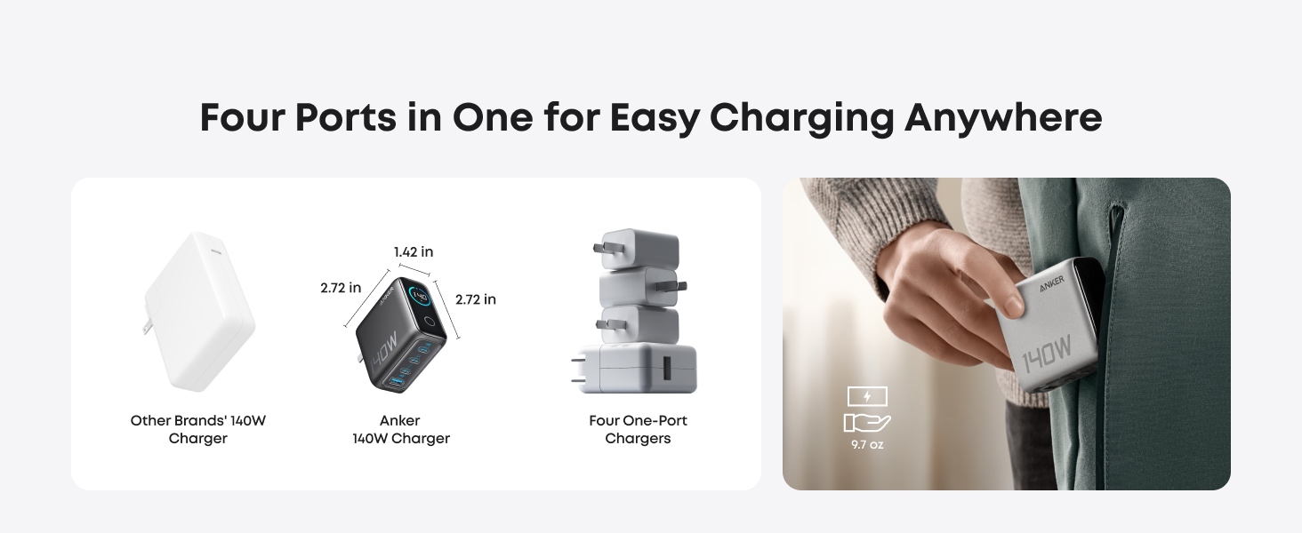 Anker Zolo Power Bank 25K, 165W, Built-In USB-C