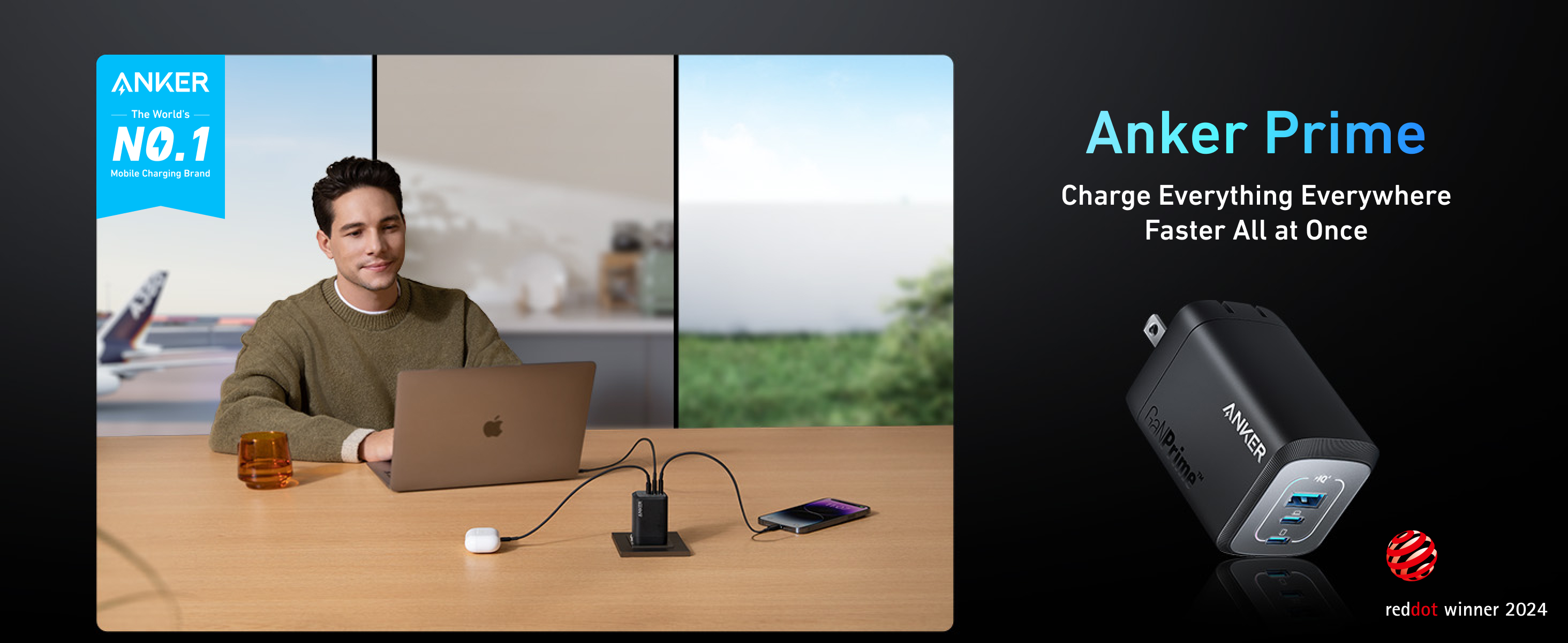 Anker Prime Charger 100W, 3 Ports, GaNPrime