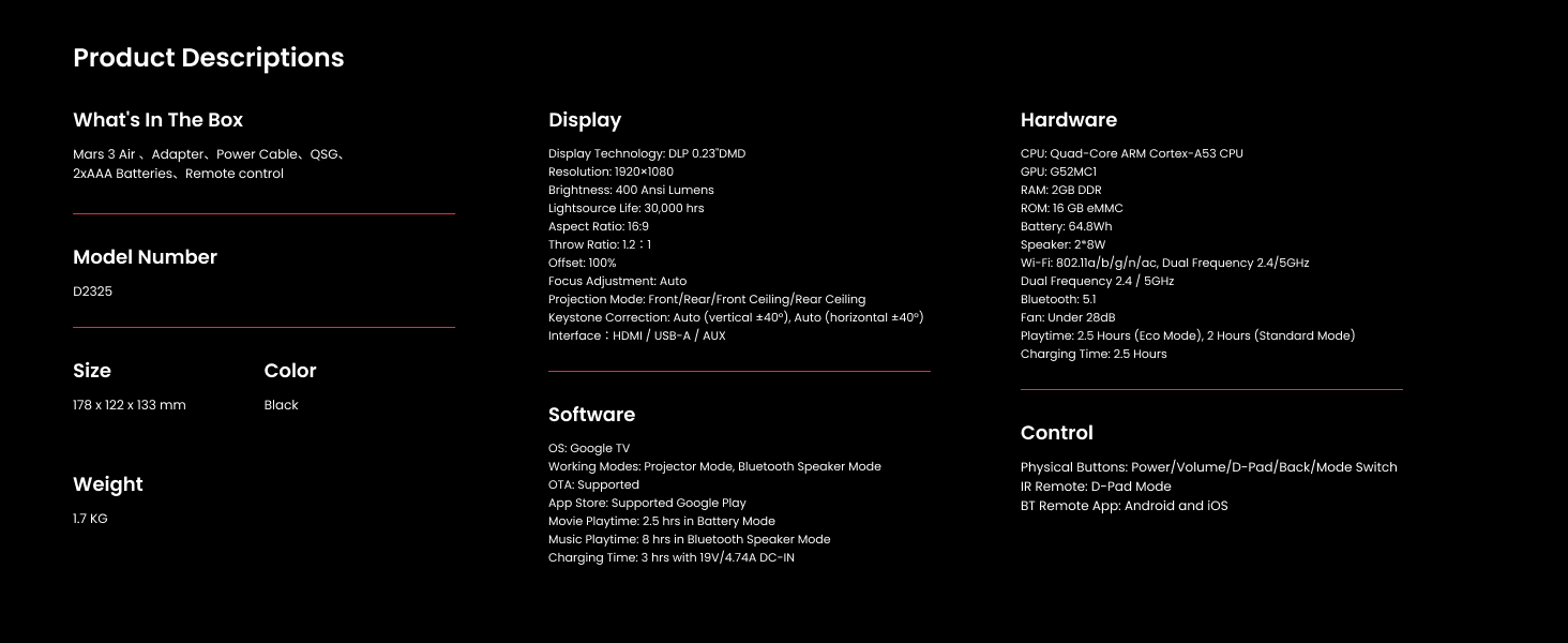 Soundcore Mars 3 Air Outdoor Projector