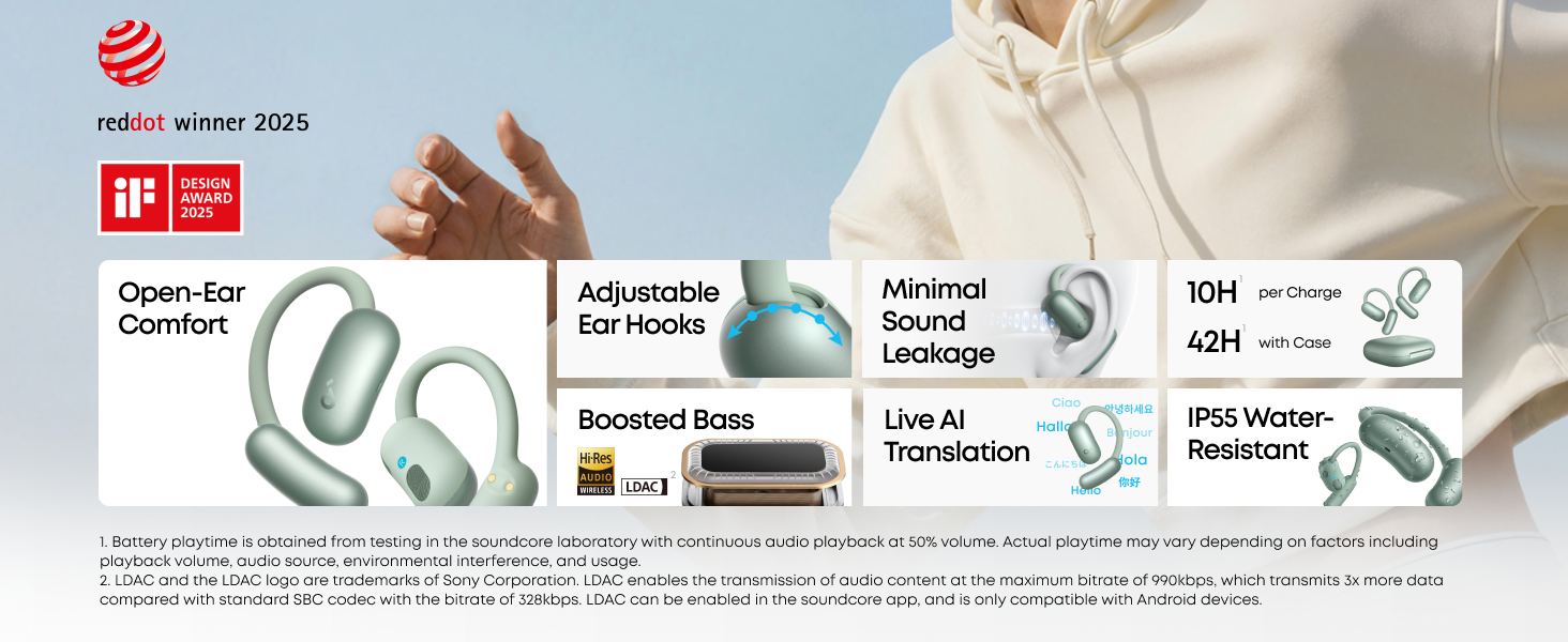 Soundcore AeroFit 2 BT bubice sa mikrofonom