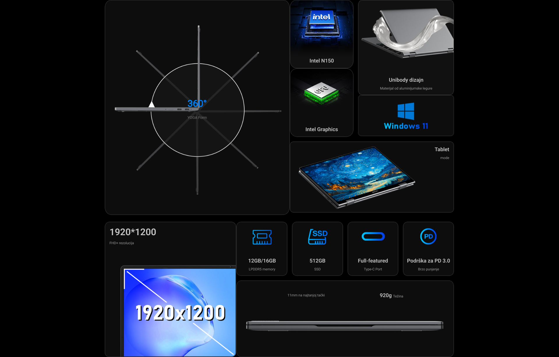 CHUWI MiniBook X N150 laptop