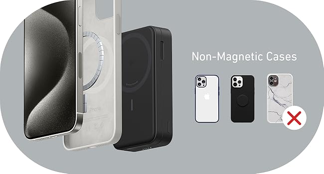 Anker MagGo 10000mAh, 27W, bežični Power Bank crni