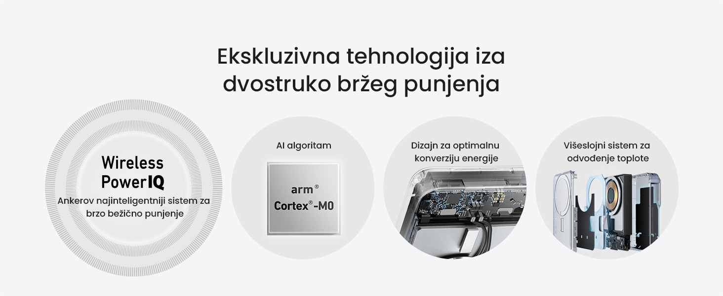 Anker MagGo 10000mAh, 27W, bežični Power Bank crni