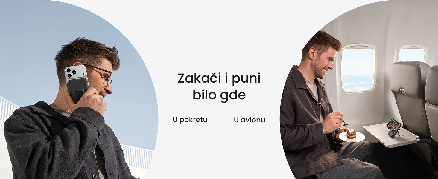 Anker MagGo 10000mAh, 27W, bežični Power Bank crni