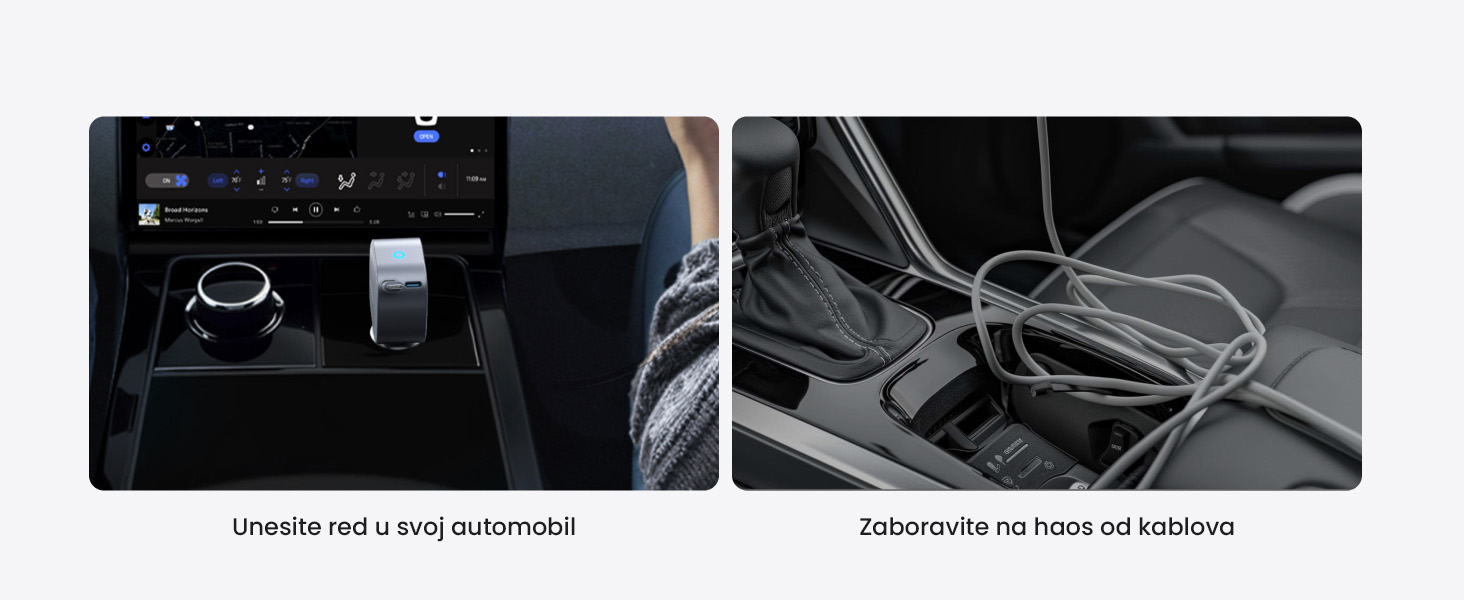 Anker Nano 75W, sa ugrađenim USB-C kablom na izvlačenje i USB-C portom, auto punjač