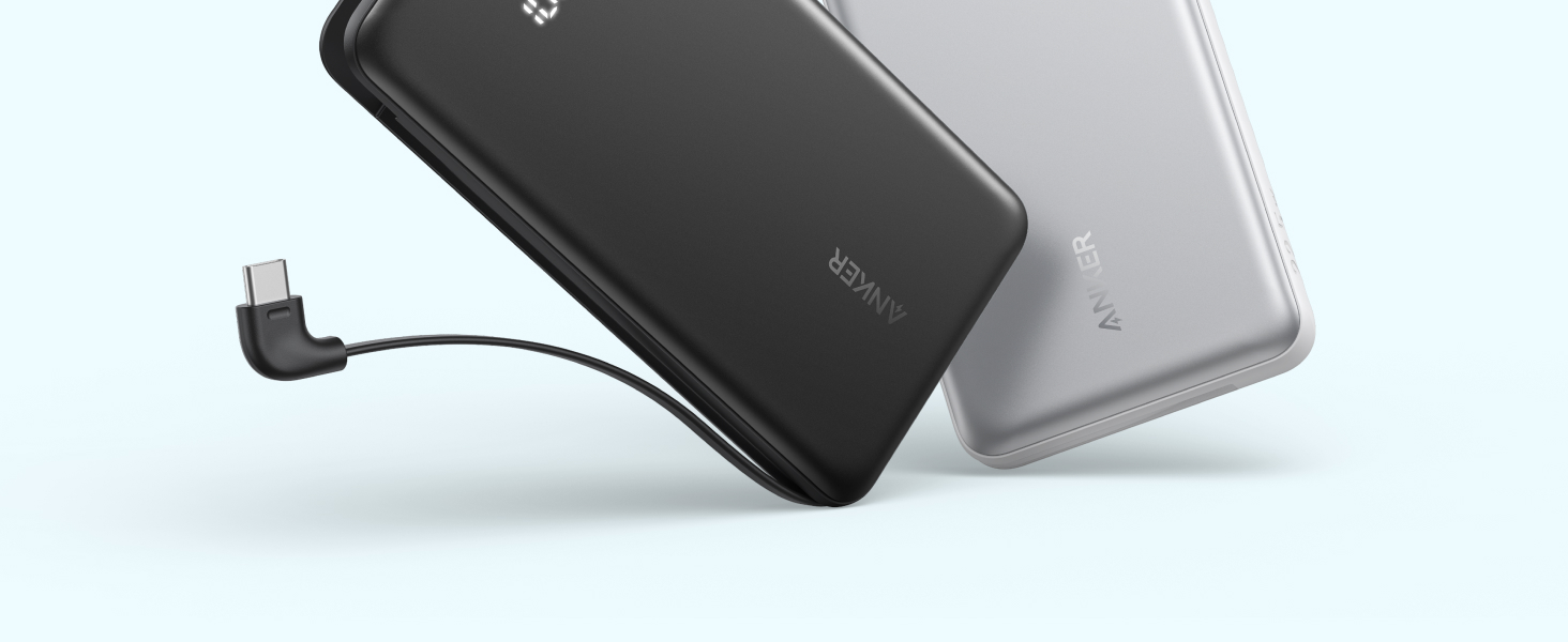 Anker Zolo 20000mAh, 22.5W, sa ugrađenim USB-C kablom, Power Bank crni