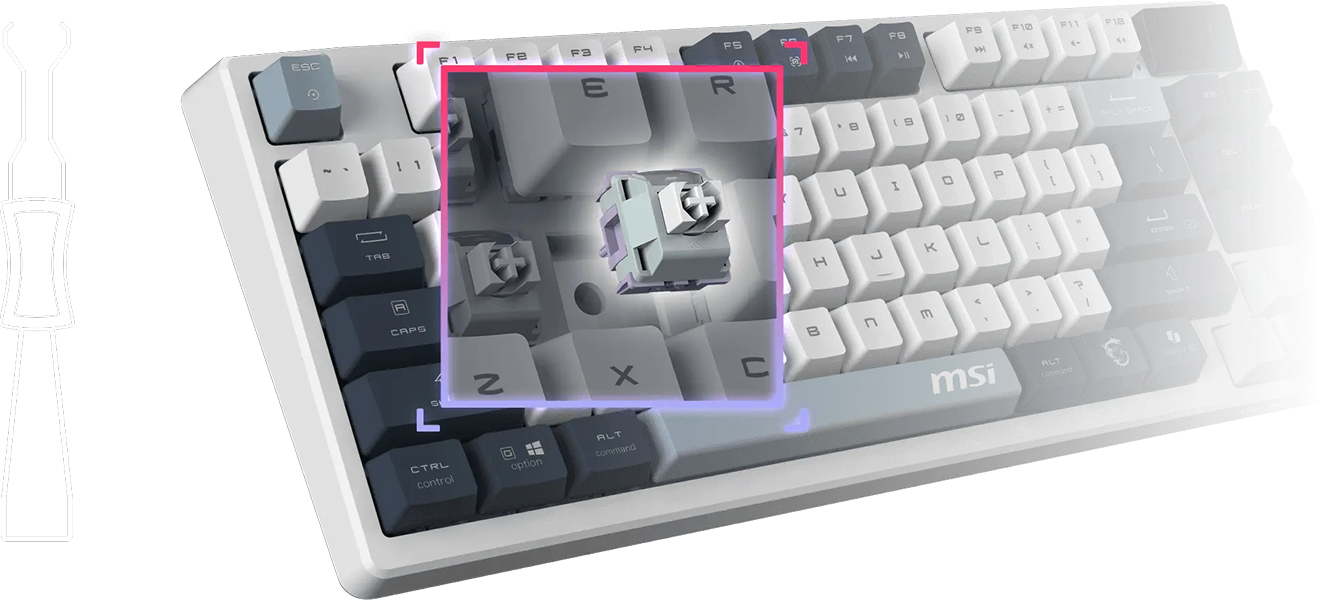 MSI FORGE GK600 TKL SKY US wireless tastatura