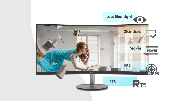 MSI 34 inča PRO MP341CQ E12 FHD 3440 x 1440 VA 100 Hz business monitor