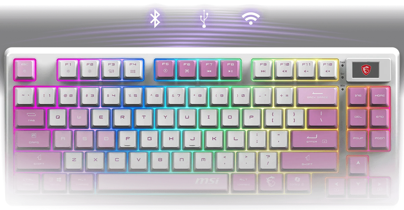 MSI FORGE GK600 TKL VIOLET US wireless tastatura