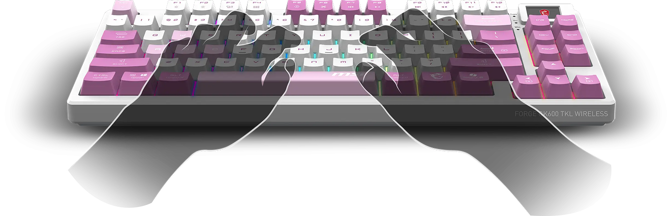 MSI FORGE GK600 TKL VIOLET US wireless tastatura