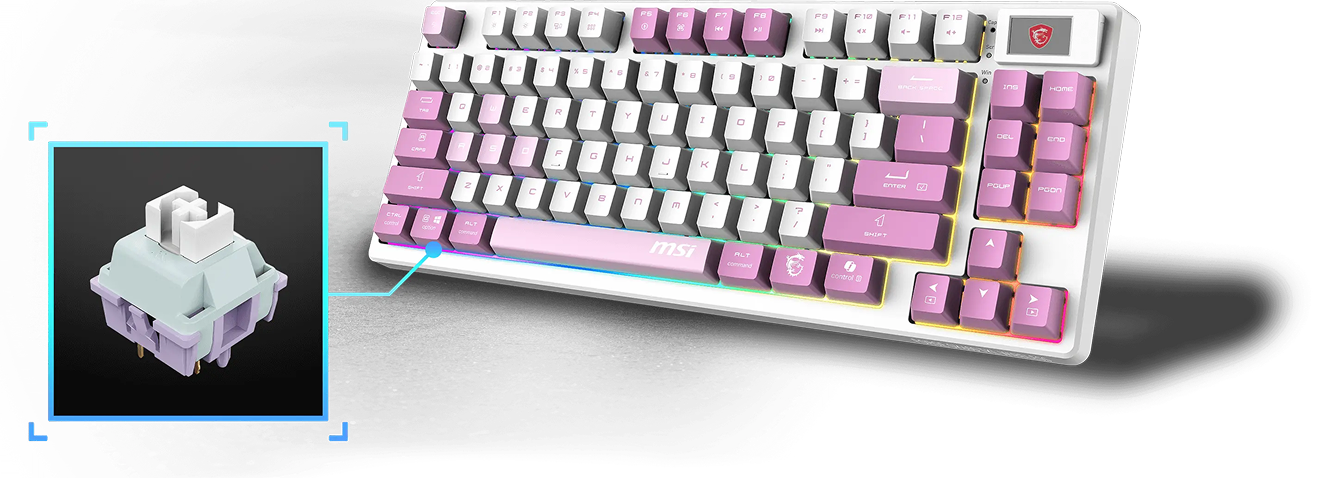 MSI FORGE GK600 TKL VIOLET US wireless tastatura
