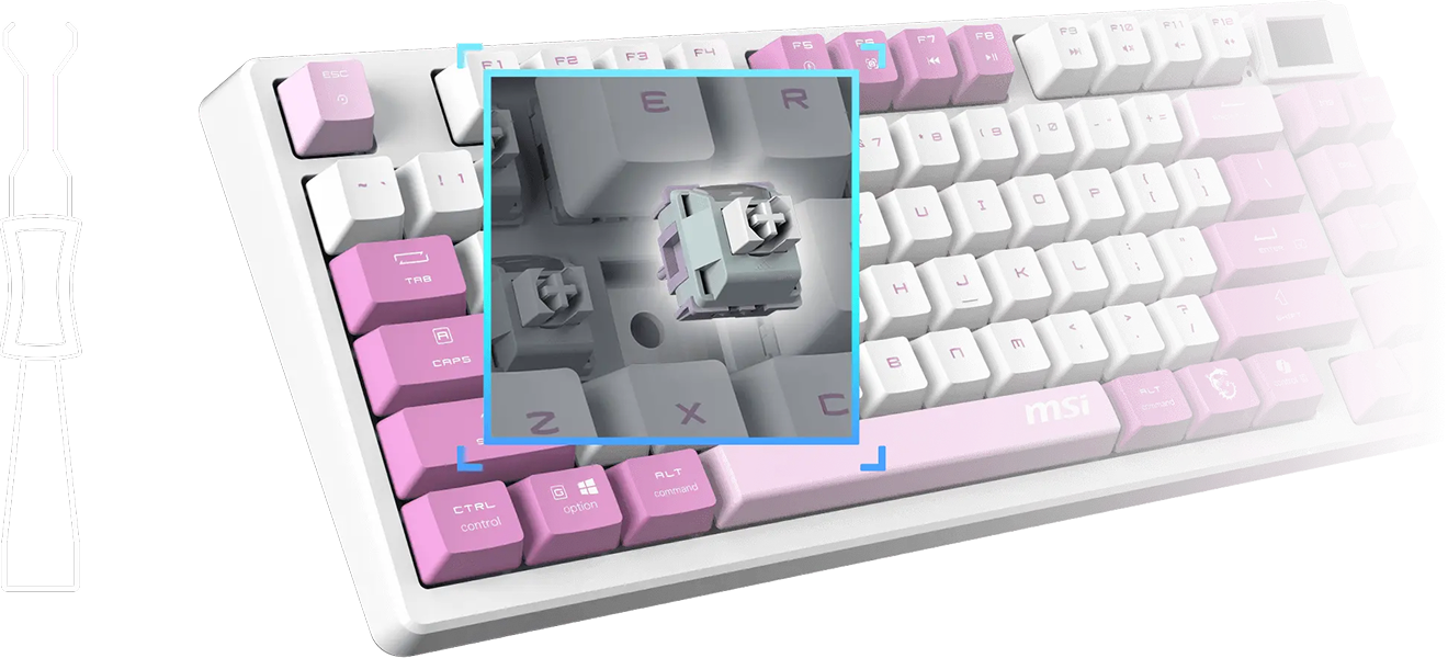 MSI FORGE GK600 TKL VIOLET US wireless tastatura