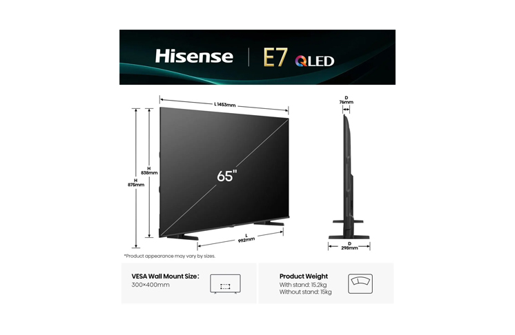 Hisense 65 inča 65E7Q QLED 4K UHD Smart TV