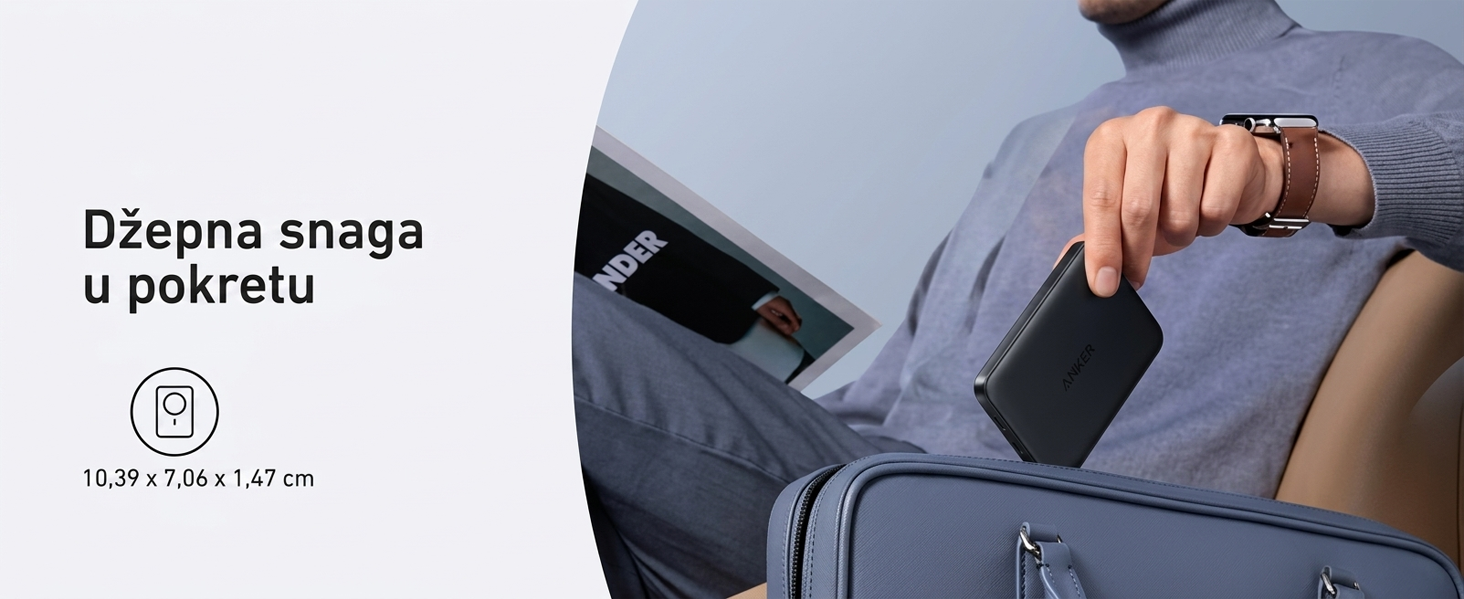 Anker MagGo 10000mAh, 15W, magnetno bežični Power Bank