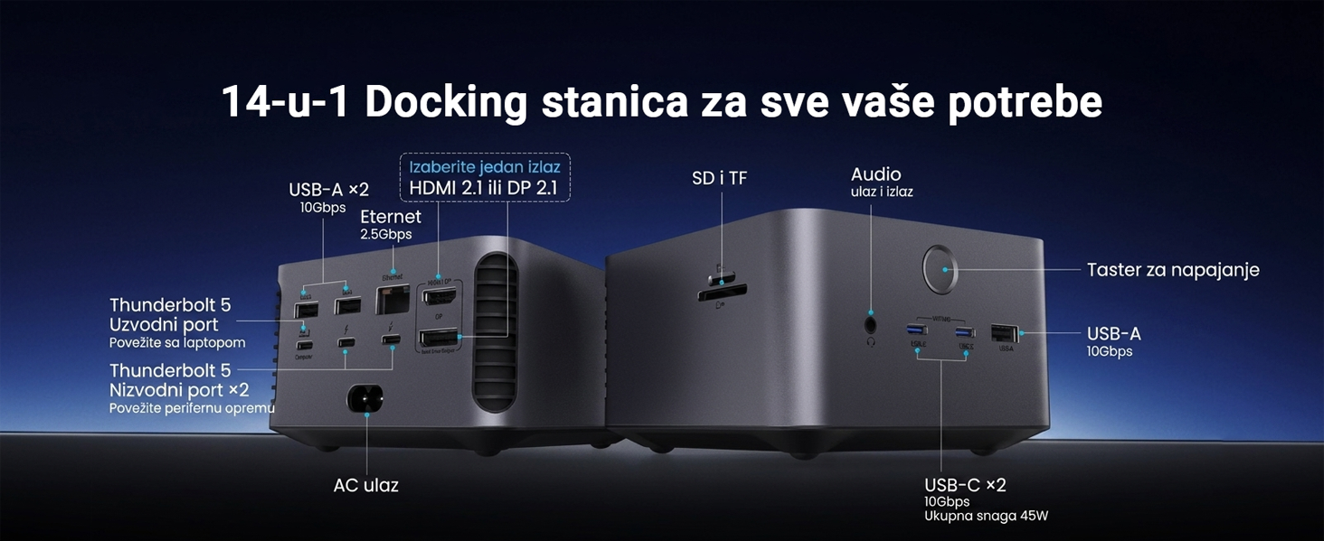 Anker Prime Thunderbolt 5 Docking Stanica 140W, 14u1