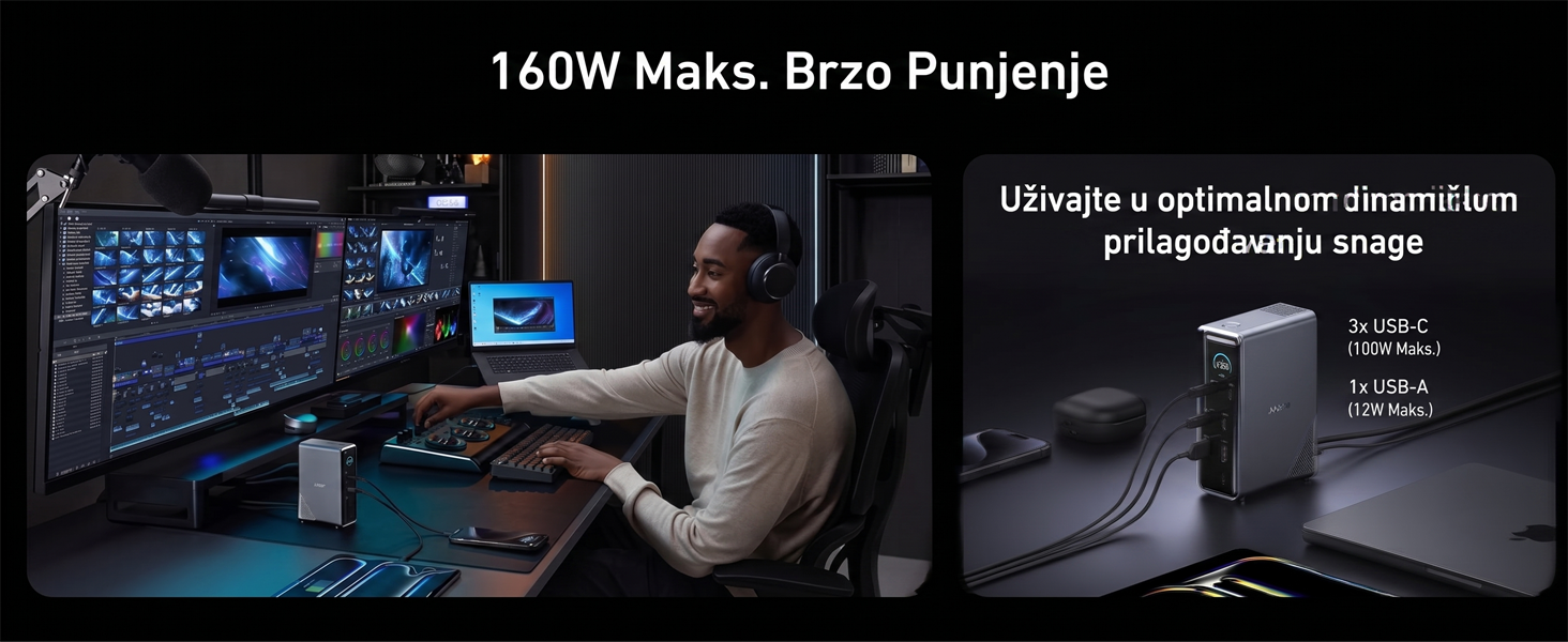 Anker Prime Docking Stanica 160W, 14u1, Dual Display