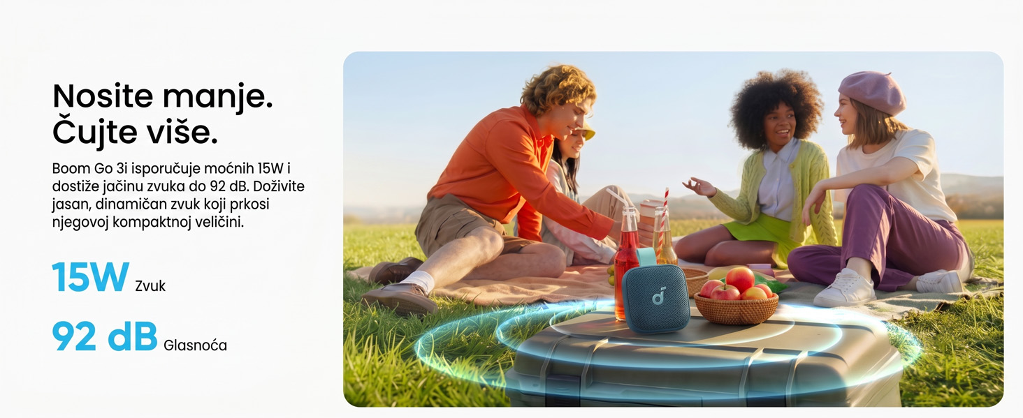 Anker Soundcore Boom Go 3i 15W prenosni bluetooth IP68 zvučnik