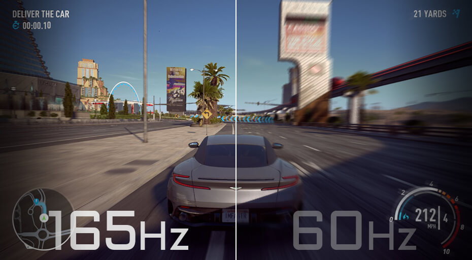 FHD sa 165Hz (OC 180Hz)