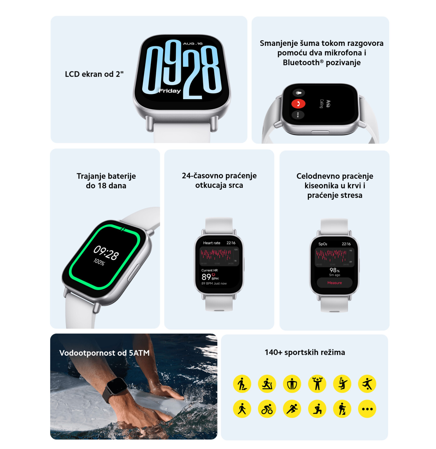 XIAOMI | BHR8790GL | BHR8784GL | Redmi Watch 5 Active sat crni/srebrni