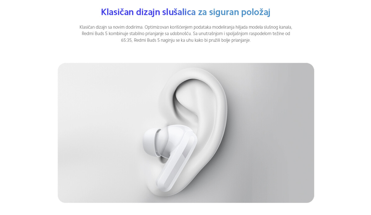 XIAOMI | BHR8117GL | BHR8118GL | Buds 5 slušalice crne/bele
