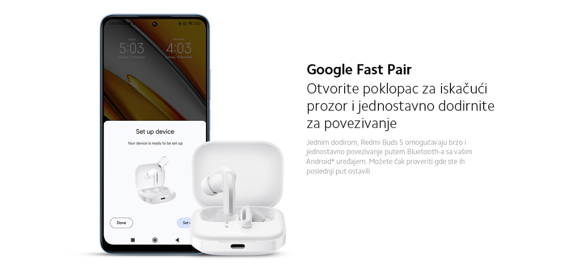 XIAOMI | BHR8117GL | BHR8118GL | Buds 5 slušalice crne/bele