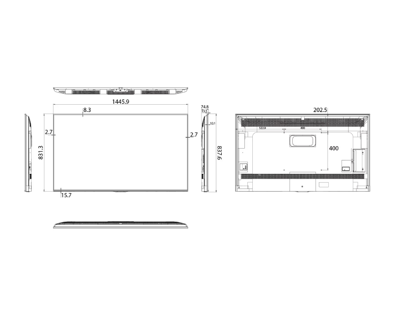 65 inča 65DP30FE 4K UHD 350 nita Digital Signage Display - 16/7 Operation