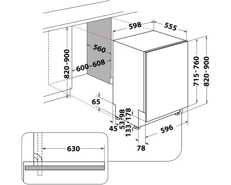 W8I HT40 T ugradna mašina za pranje sudova – 60cm