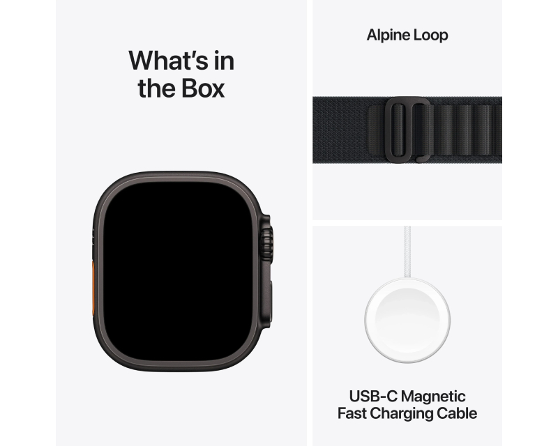 Watch Ultra 3 Cellular 49mm Black Titanium Case with Black Alpine Loop - Medium (mf0v4se/a)