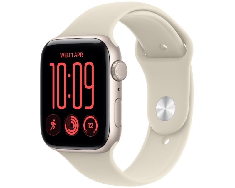 Watch SE3 v2 GPS Starlight Aluminium Case with Sand Sport Band - S/M (mjkr4wf/a)