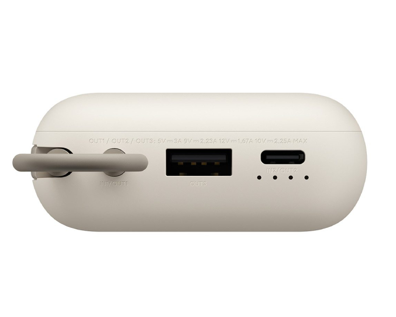 Power Bank 10000mAh (Integrated Cable) Tan (BHR9072GL)