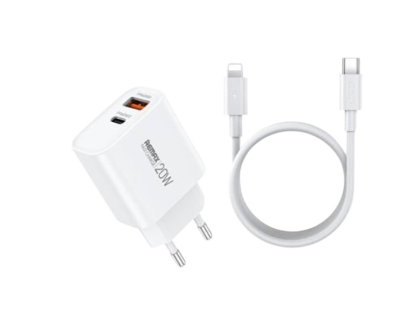 RP-U120 20W USB+Tip C + kabal Tip C na iPhone punjač beli
