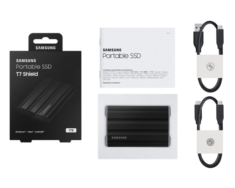 Samsung Portable T7 Shield crni eksterni SSD 1TB