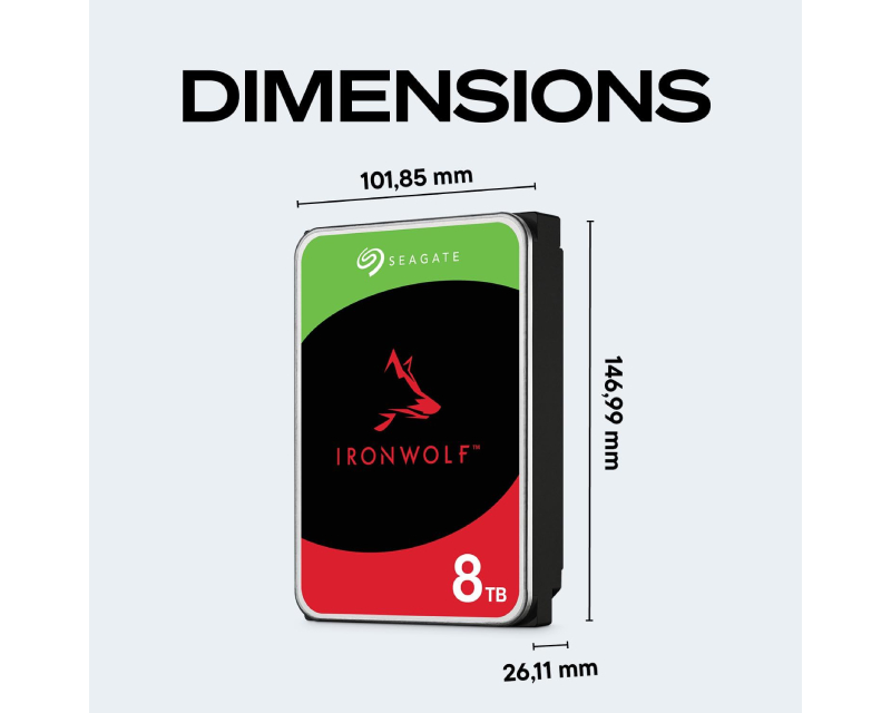 8TB 3.5 inča SATA III 256MB ST8000VNZ04 IronWolf hard disk