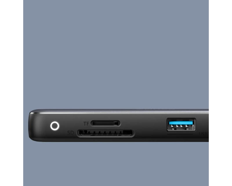 USB-C Data Hub, 8u1 Multiport, PD 85W, 10Gbps crni