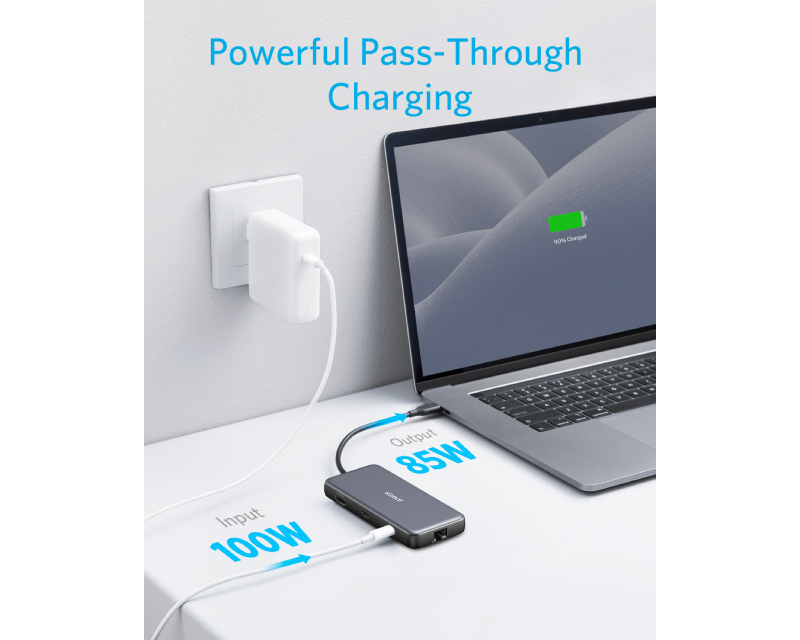 USB-C Data Hub Multiport PD crni