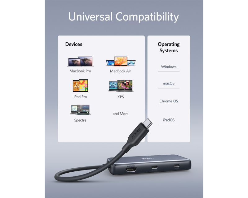 USB-C Data Hub, 8u1 Multiport, PD 85W, 10Gbps crni