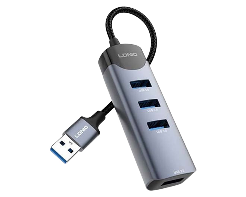 DS-134U adapter USB 3.0 HUB 4port sivi
