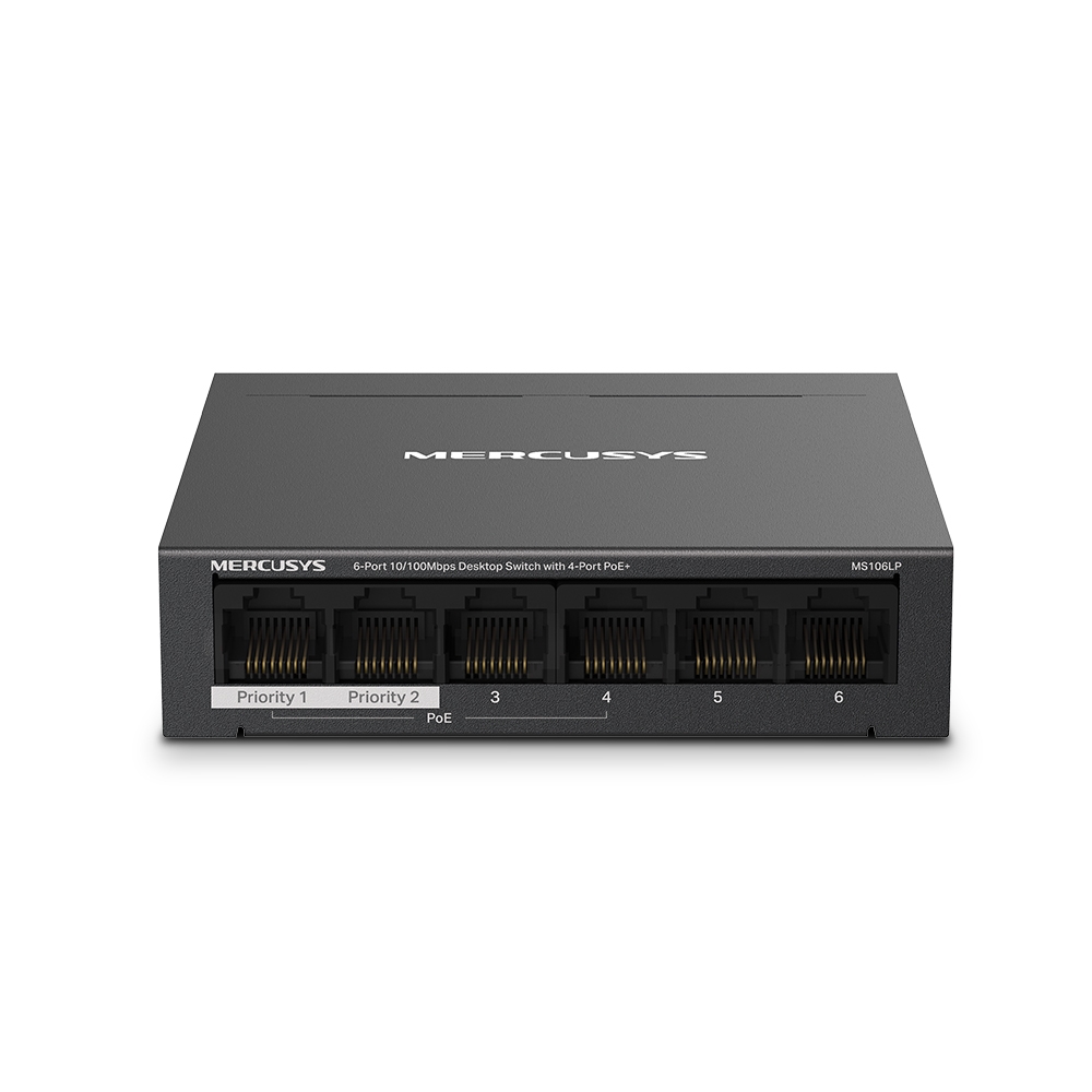 MS106LP(UN) 6-Port 10/100Mbps Desktop Switch with 4-Port PoE+