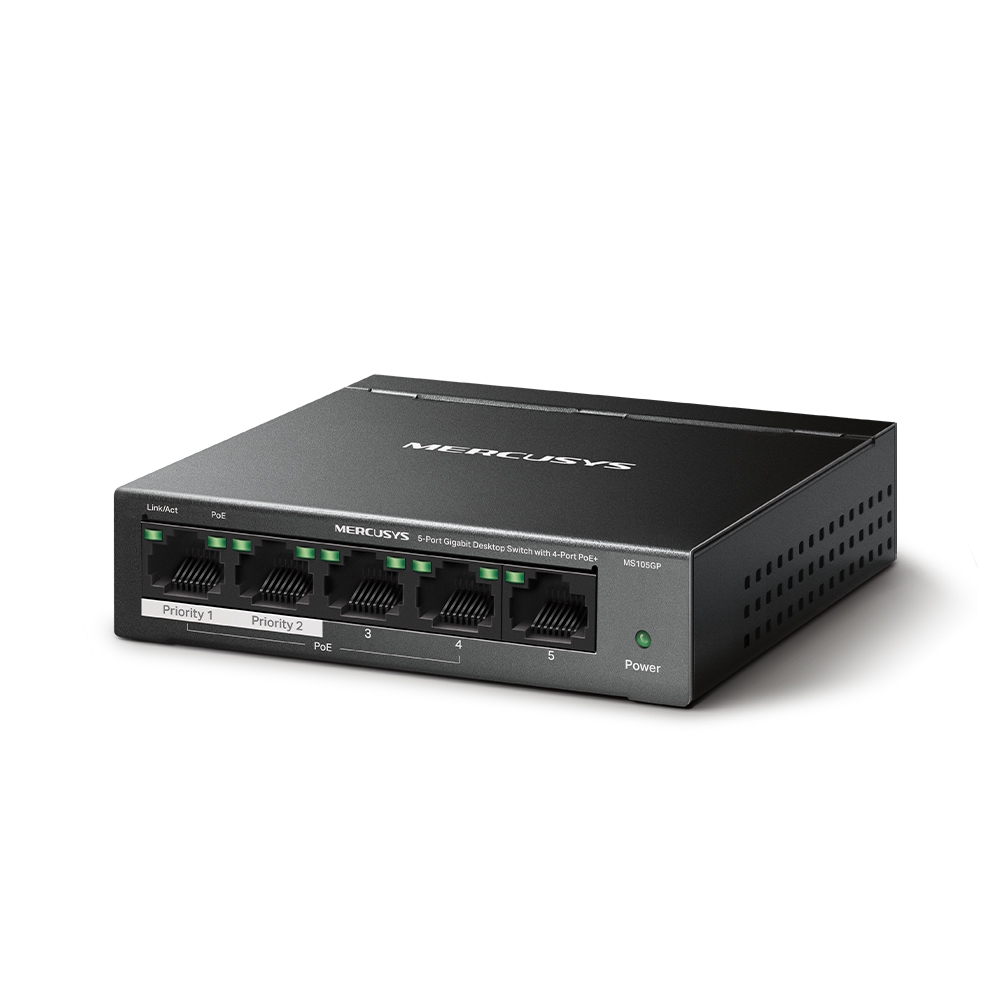 MS105GP(UN) 5-Port Gigabit Desktop Switch with 4- Port PoE+