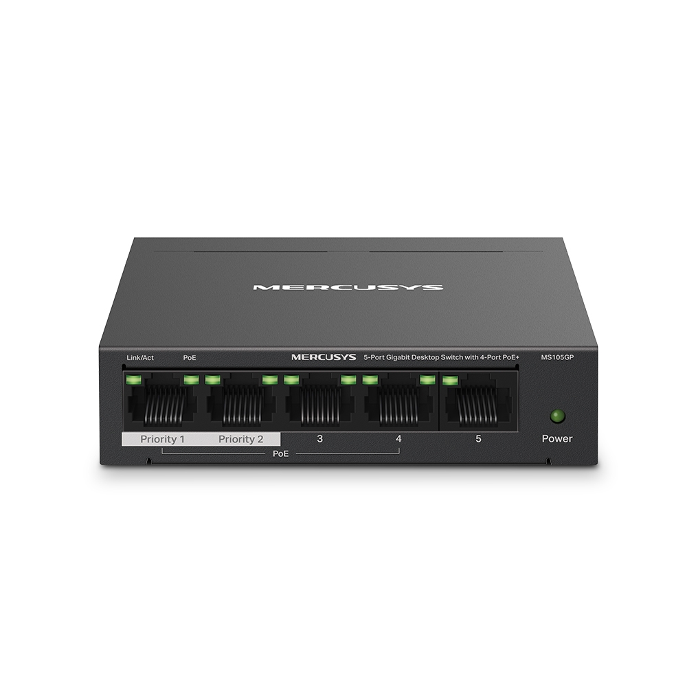 MS105GP(UN) 5-Port Gigabit Desktop Switch with 4- Port PoE+